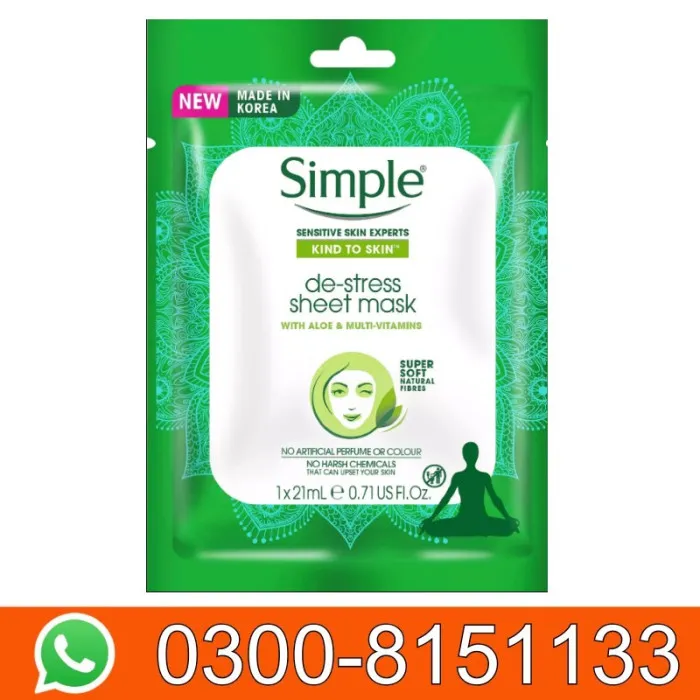 Simple Kind To Skin De-Stress Sheet Mask In Pakistan 