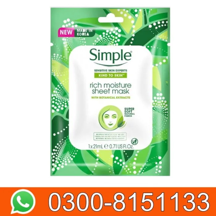 Simple Kind To Skin Rich Moisture Sheet Mask In Pakistan 